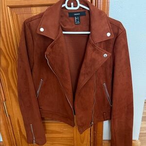 Brown bomber jacket suede